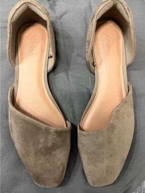 Old Navy Taupe Suede D'Orsay Pointed Flats